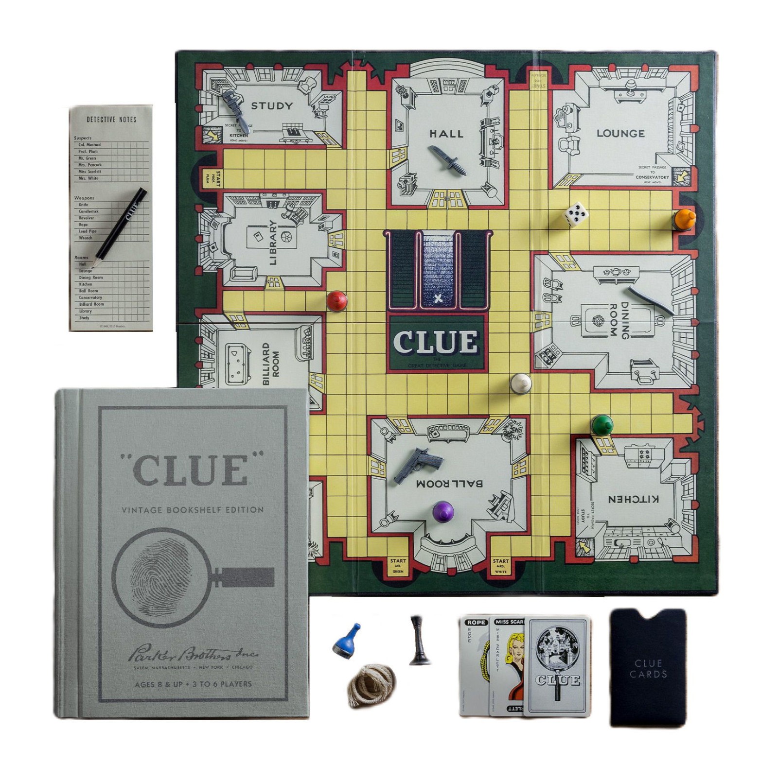 WS Game Company – Clue Vintage Bookshelf Game – 21430