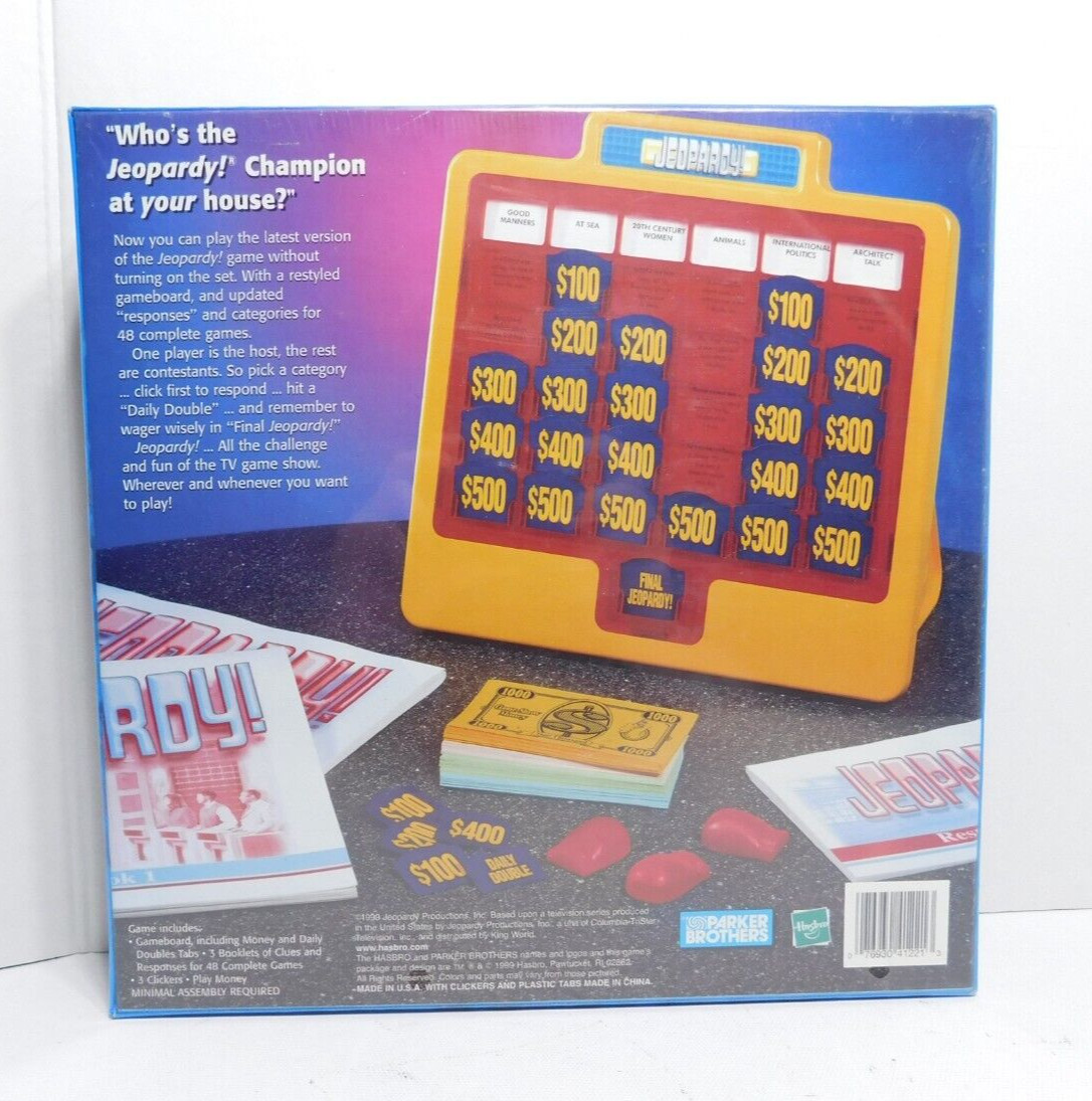 Vintage Jeopardy Board Game Trivia Parker Brothers Hasbro 1999 NEW Sealed