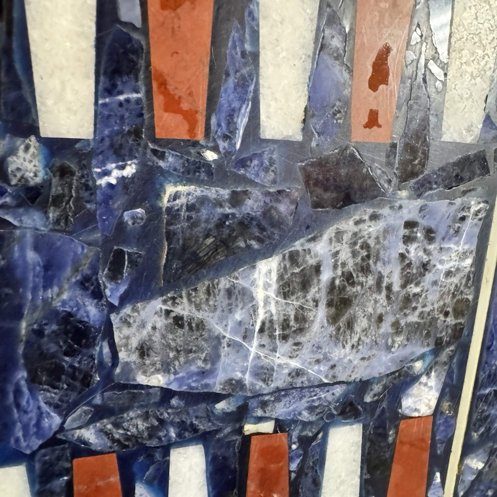 Marble? Backgammon Game Board, patriotic red white and blue [Item 0310]