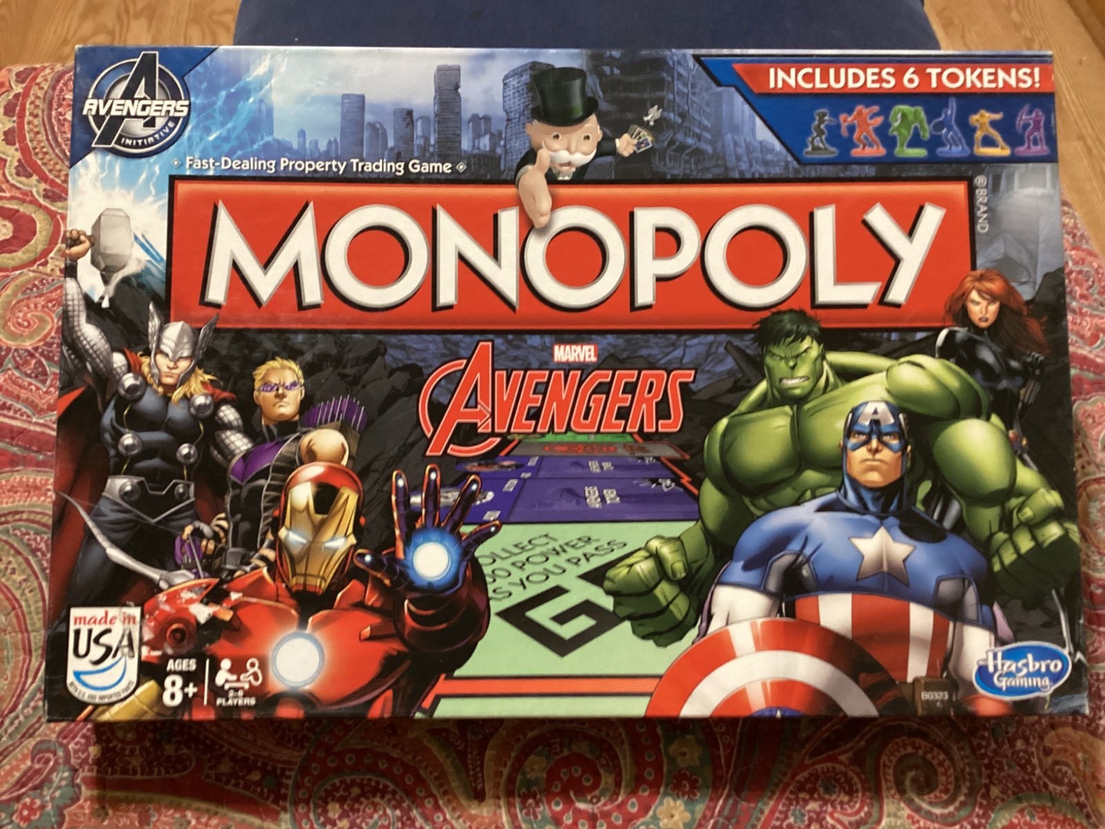 MONOPOLY MARVEL AVENGERS COMPLETE 2014 BOARD GAME! EXC. COND/ FREE POSTAGE!!!!!