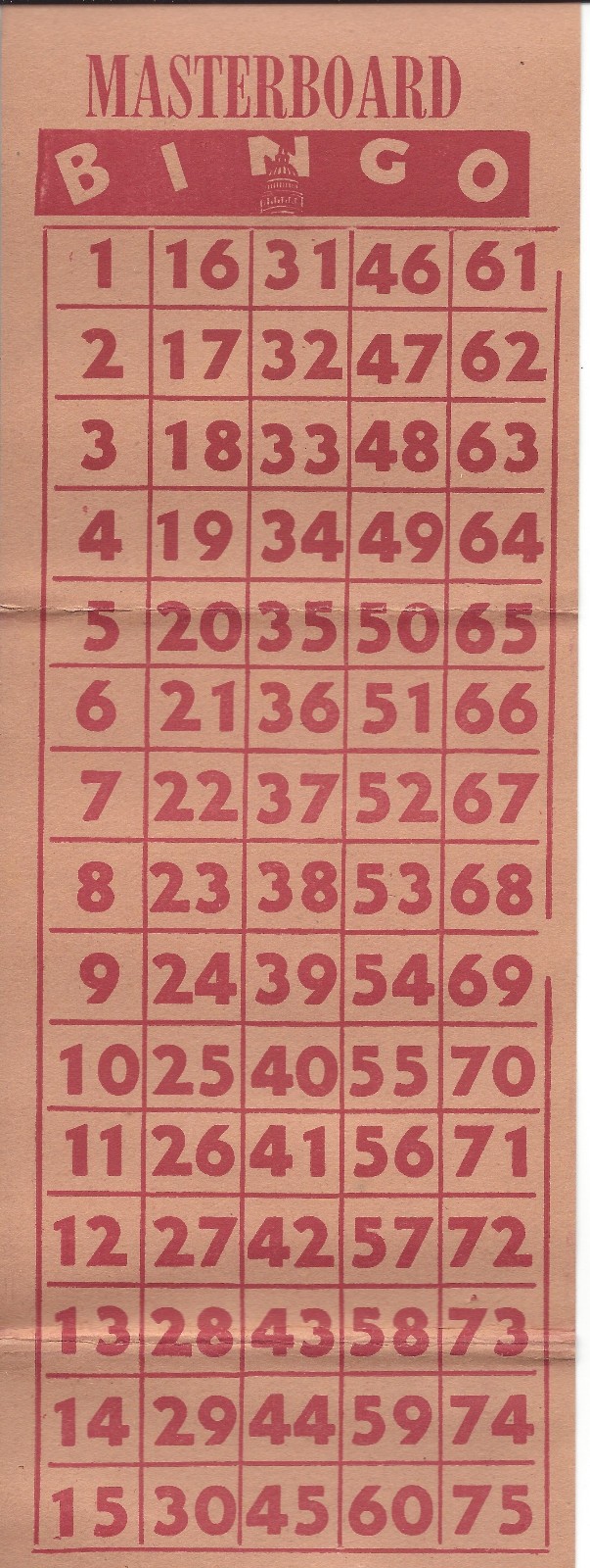 Vintage Pocket Bingo Game, 1940s