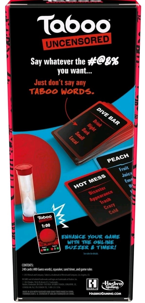Hasbro Gaming Taboo Uncensored Board Game for Adults Ages 17+