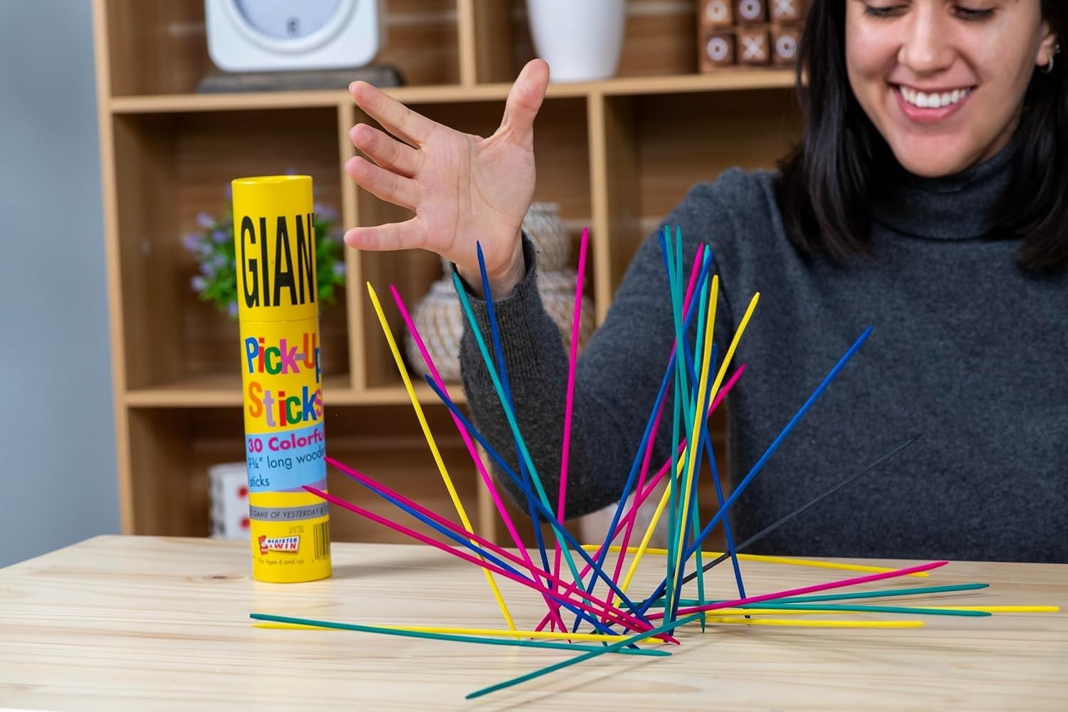 Giant Pick Up Sticks Game Classic Fun Yellow One Size
