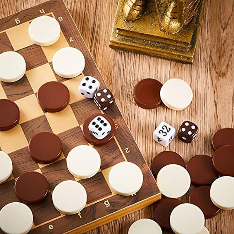 Skylety 30 Pcs Backgammon Pieces Checkers, 1.25 Inch Replacement Checkers Board