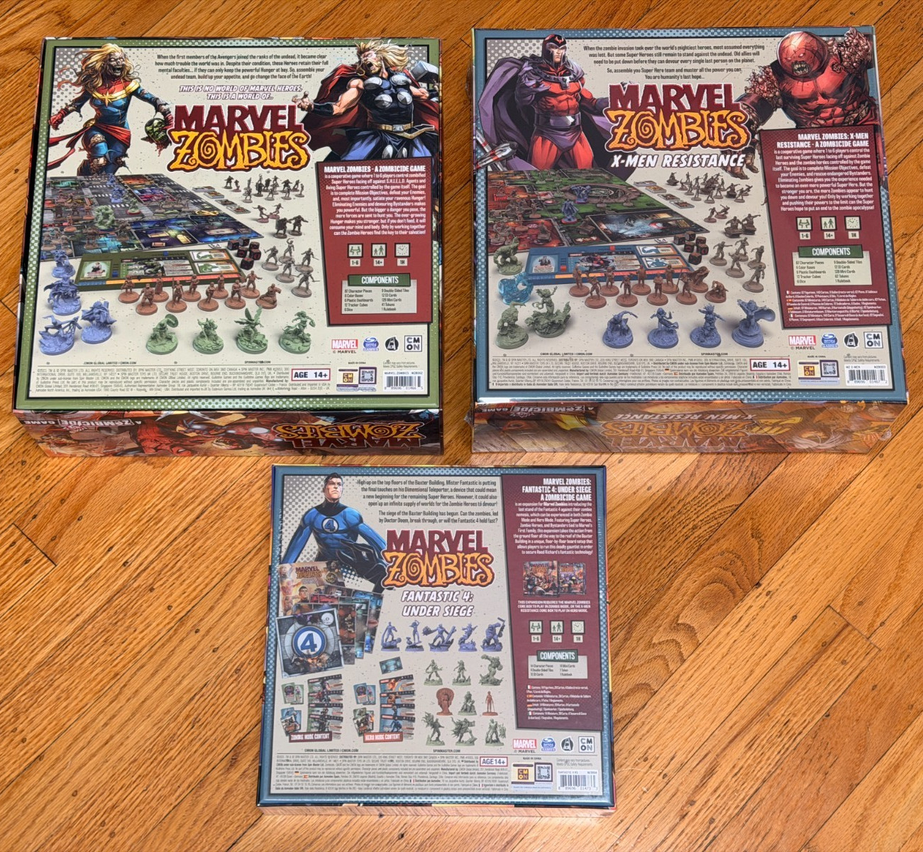 Marvel Zombies + X-Men Resistance + Fantastic 4 (Kickstarter) board game lot