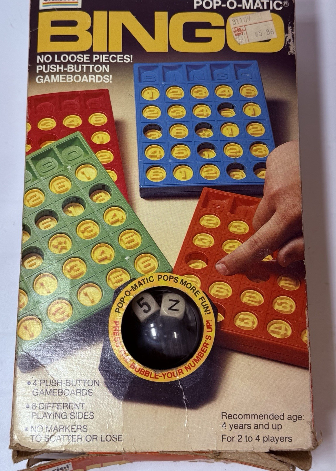 Vintage Pop-O-Matic Bingo Game Gabriel #7302 Toys 1977 Complete Popper Works!