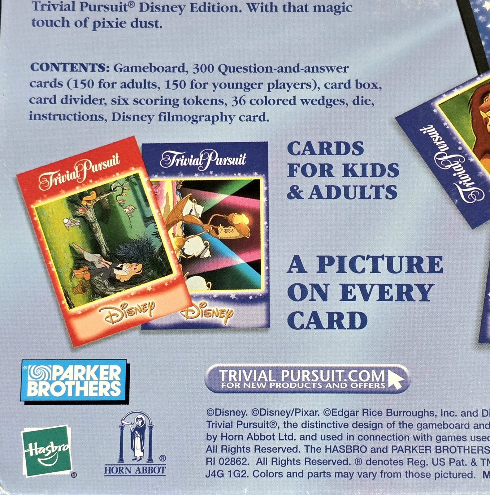Trivial Pursuit Disney The Animated Pictures Edition 2002 Complete Unopened Pcs