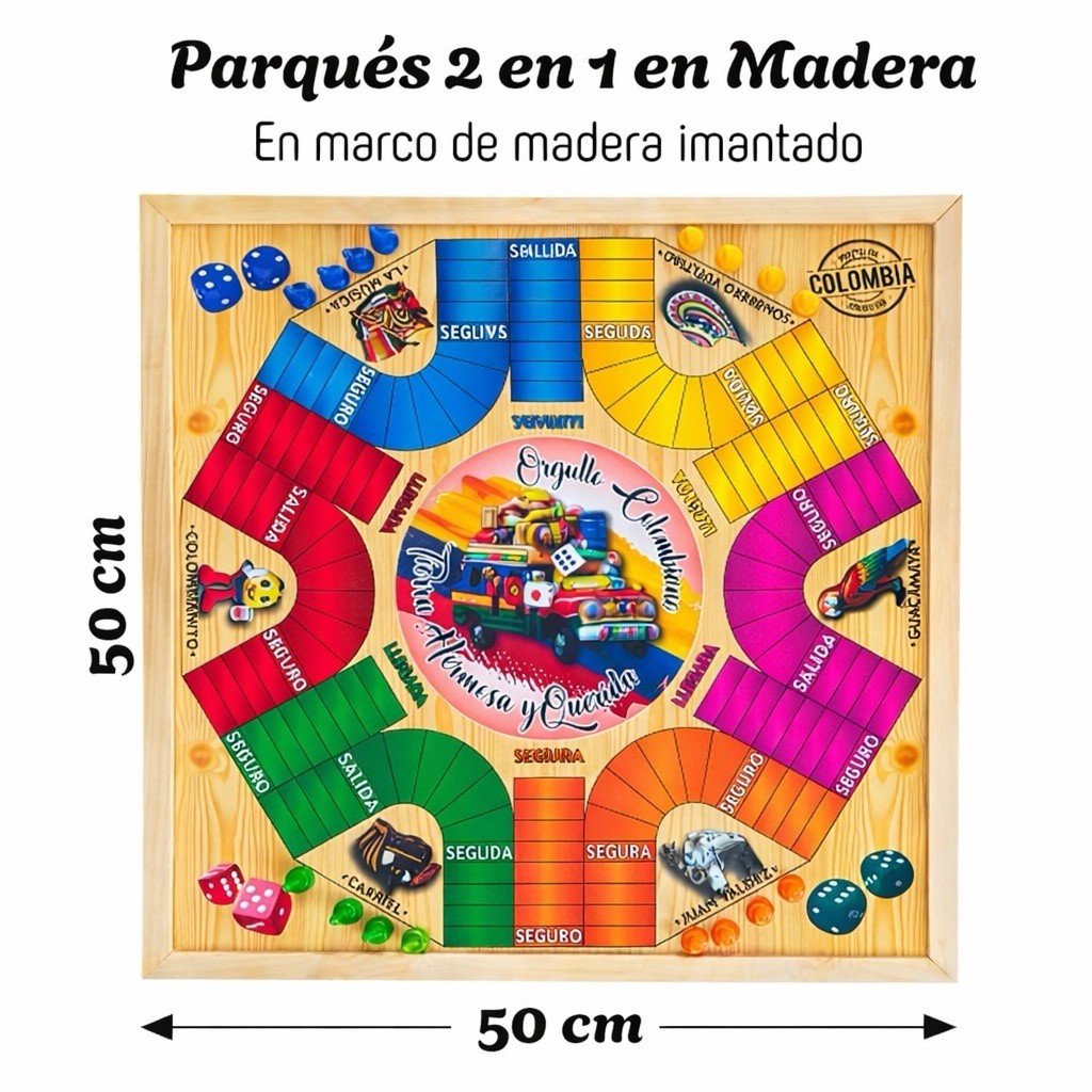 Parqués Colombiano Para 4 Y 6 Jugadores, Juego Colombiano, Colombian Parchís