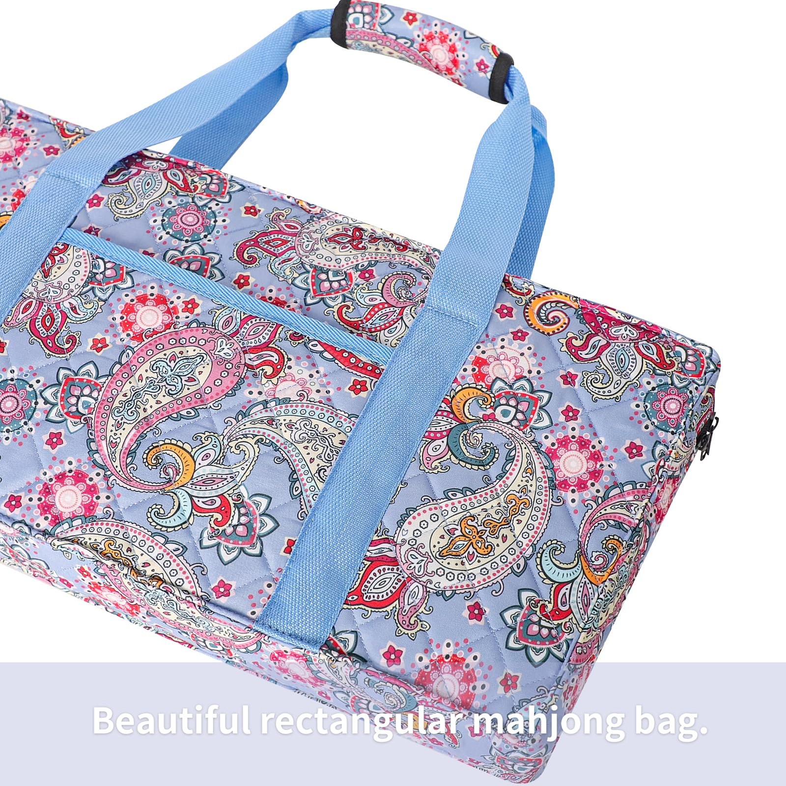 American Mahjong Set,166 White Tiles with Printed Rectangular Bag and Accesso…