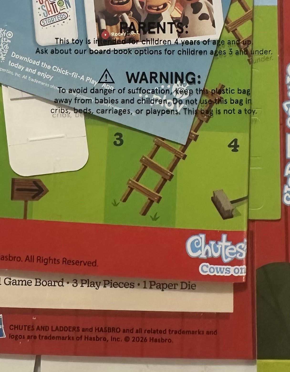 Chick-Fil-A Play Hasbro Chutes And Ladders 2026 Ages 4+