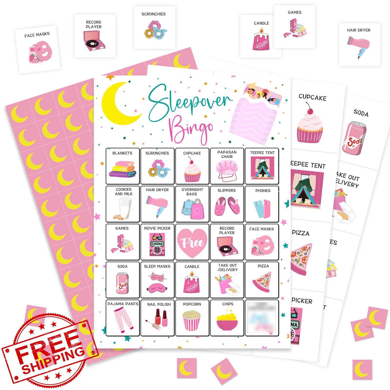 HMJKL Sleepover Bingo Game 24 Player Sleepover