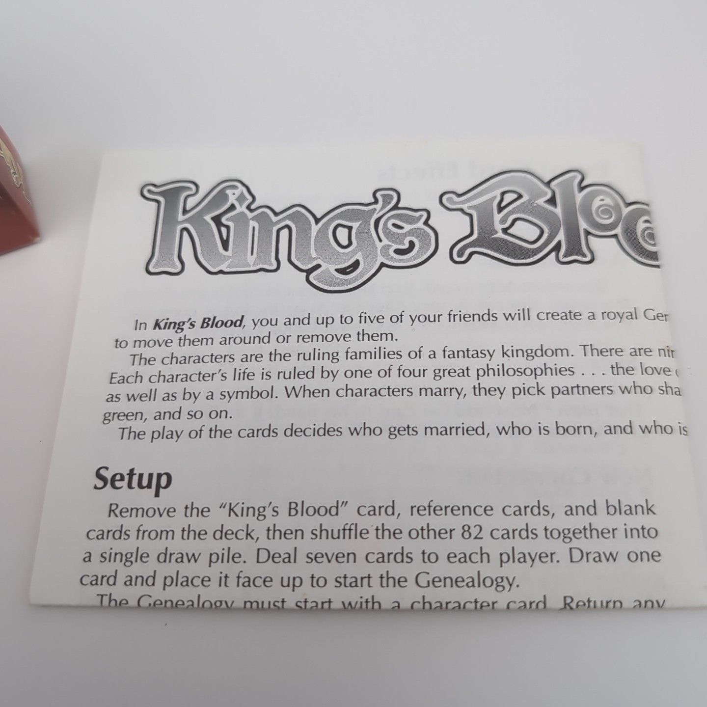 King’s Blood Card Game – Steve Jackson Games – RARE 2003 100% Complete Nice