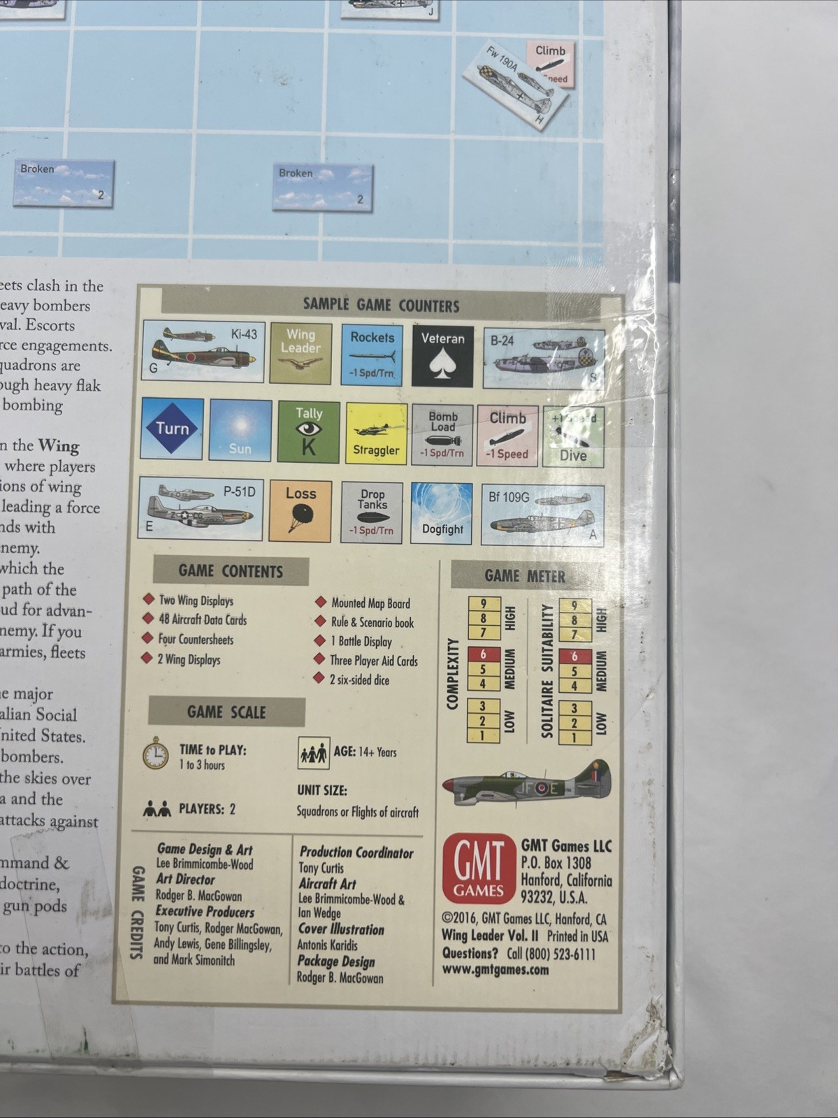 GMT Games Wing Leader Supremacy 1943-1945 Un-punched Damaged Box