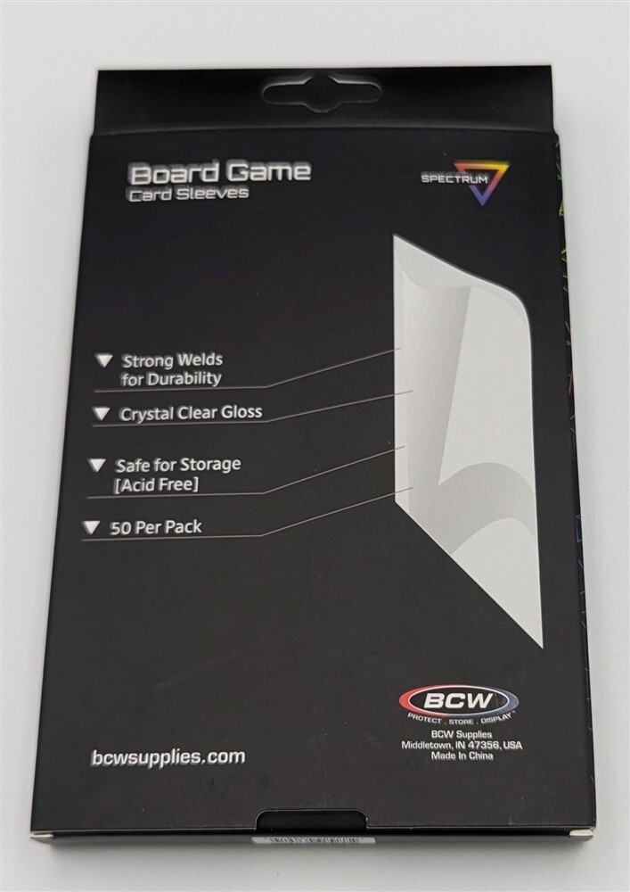 Pack of 50 BCW 89mm x 127mm Double Size Board Game Card Soft Sleeves
