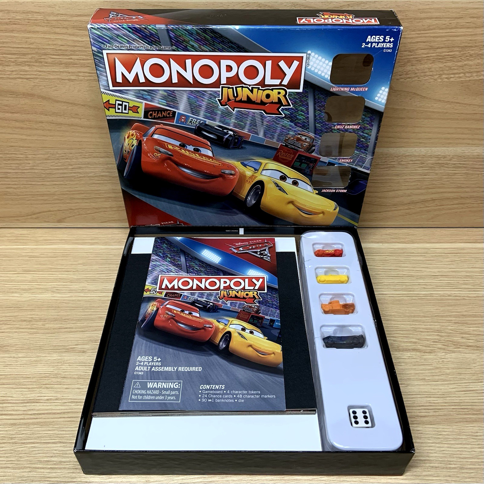 Monopoly Junior Disney Pixar Cars 3 Edition Board Game Hasbro Kids Ages 5+