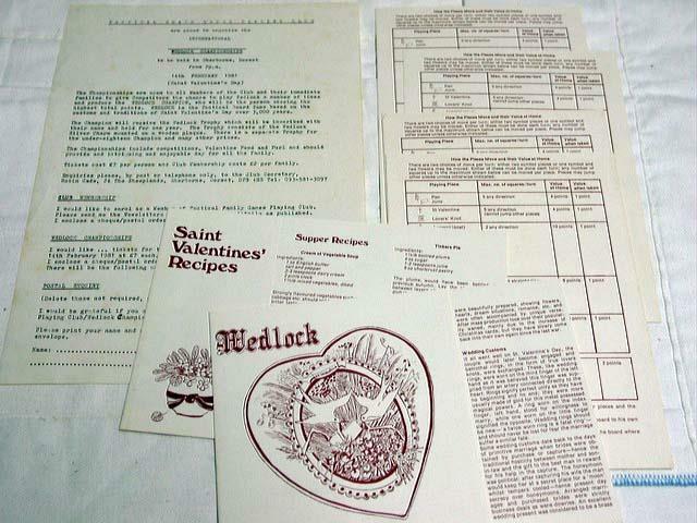 Tactical Family Games: Wedlock – 3,000 Years – Personal Sid Sackson Collection