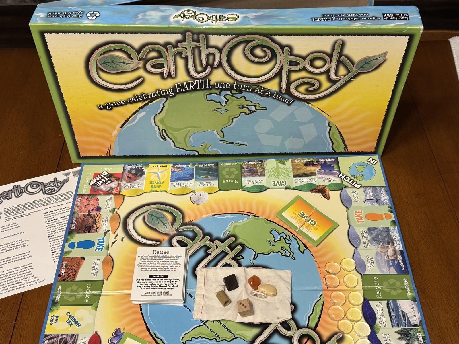 Earth Opoly Board Game by Late for the Sky Complete See Photos Rare