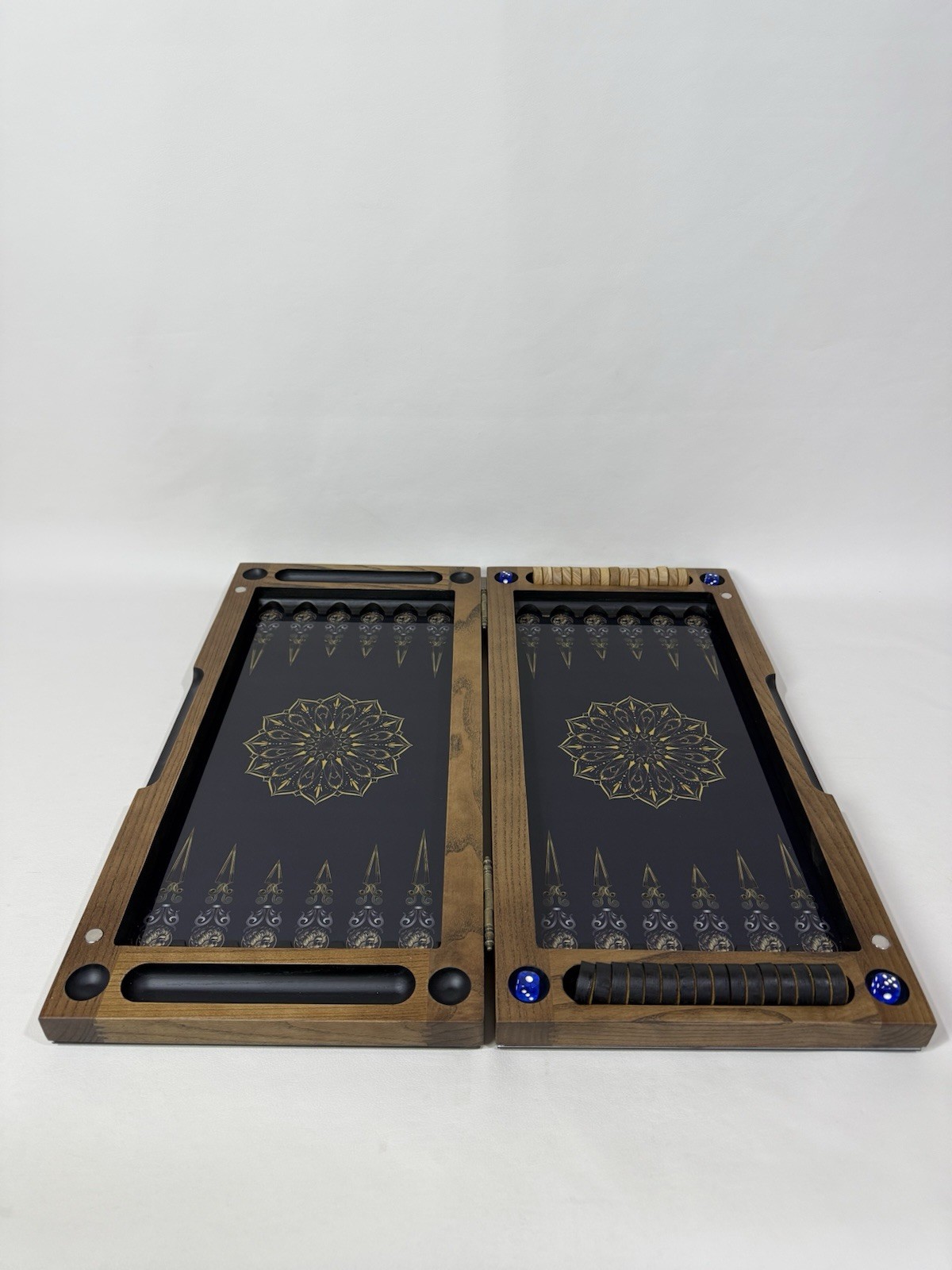 Lion Backgammon Set with Tempered Glass – Handmade Wooden Royal Board Game