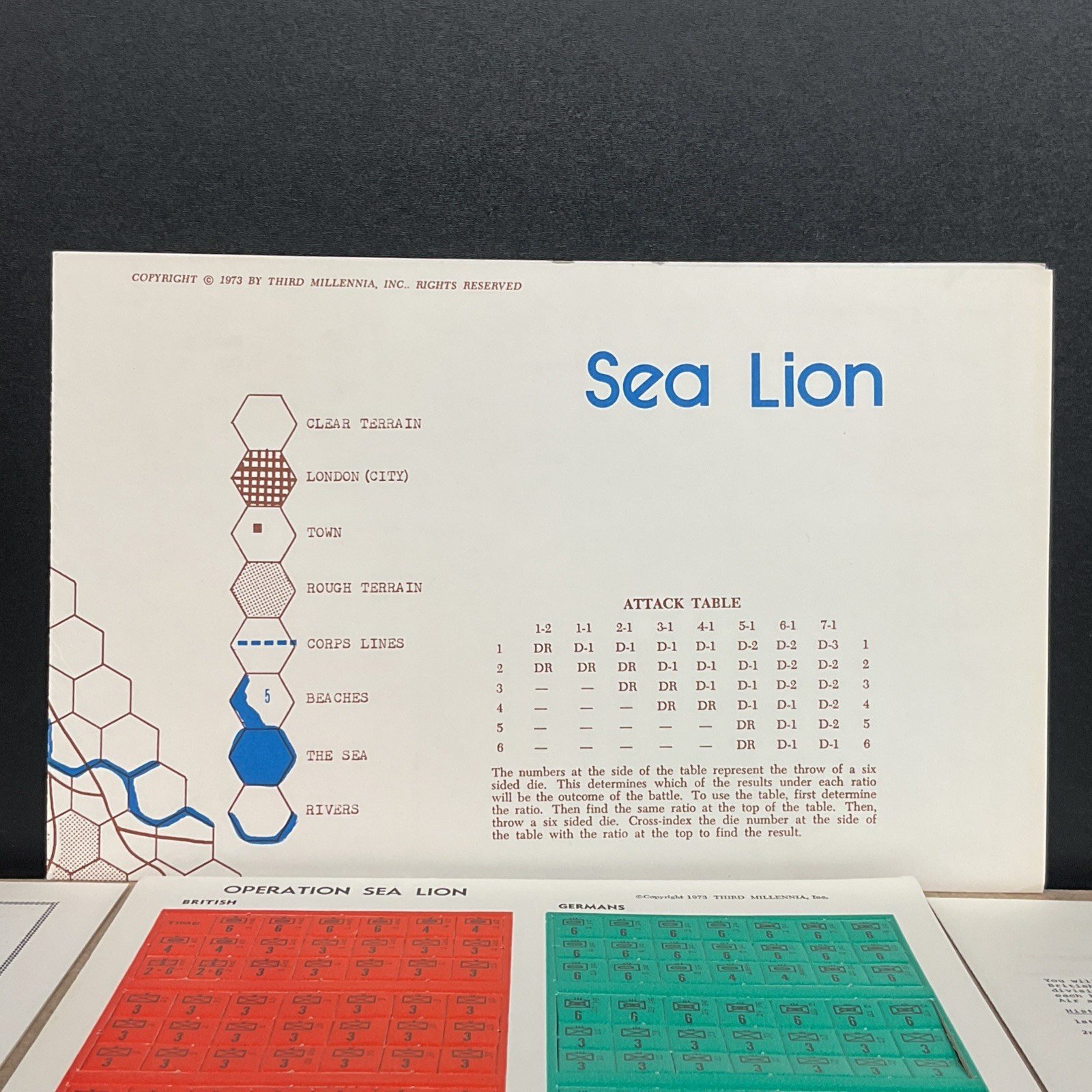 Operation Sea Lion Strategy Game Vernon Jay Stribling Unpunched NOS – Incomplete