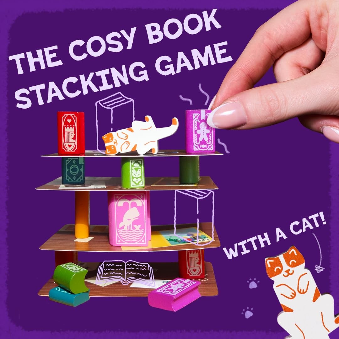 Bookshelf by | Ages 8+ | 2-4 Players | Cooperative Stacking Game | Skill & Ba…