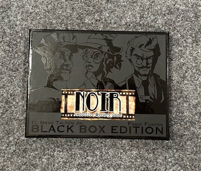 Noir Deductive Mystery card game Black Box edition, unpunched, cards in shrink