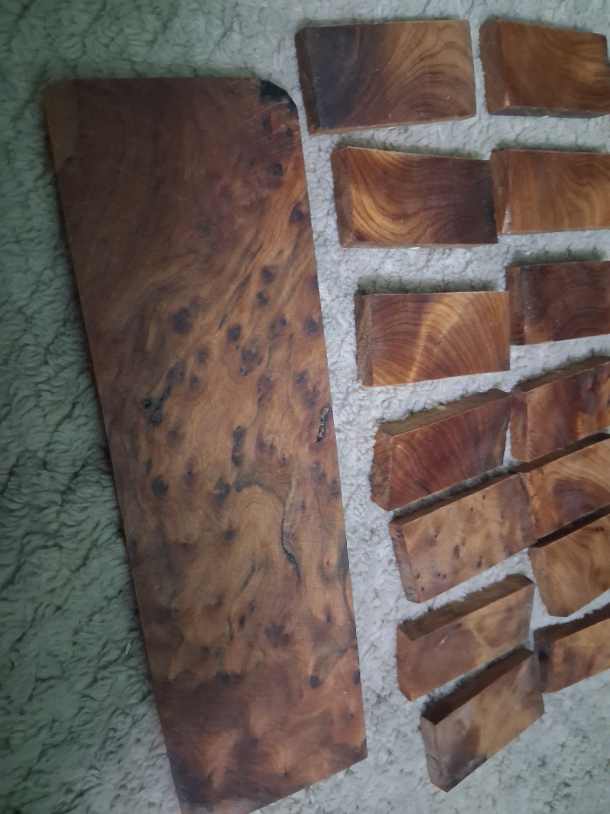 Handmade Burlwood Mother Pearl Wooden Box Set Dominoes Double Six 28 Vintage Set