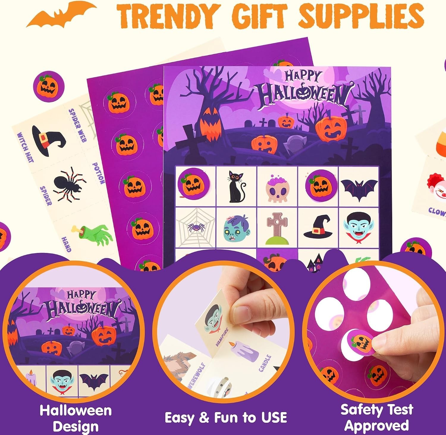 Complete Halloween Bingo Set for 32 Players – Perfect for School & Family
