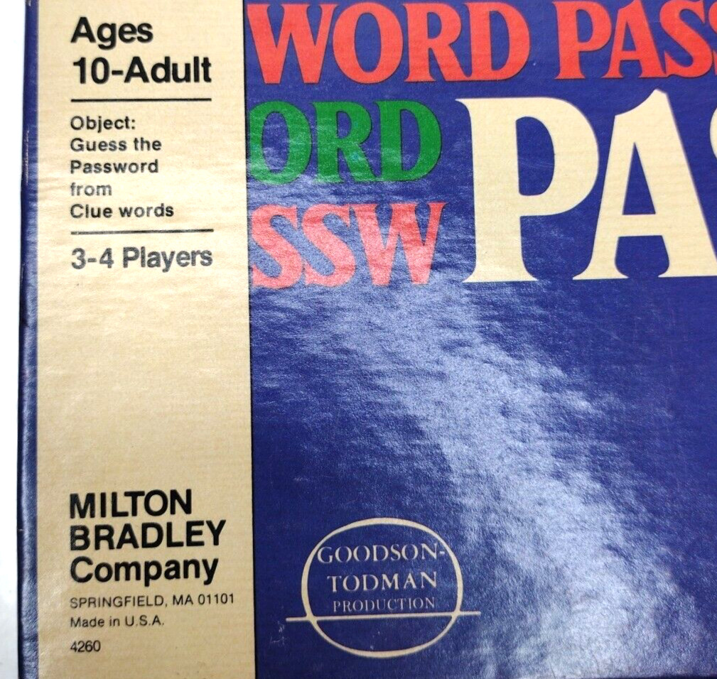 Vintage 1978 PASSWORD Board Game in Box Complete 21st Edition 3-4 Players USA