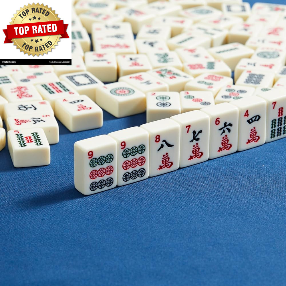 American Mahjong Tiles 166 Quality Ivory Tiles with 3 Golden Dices & Rules Instr