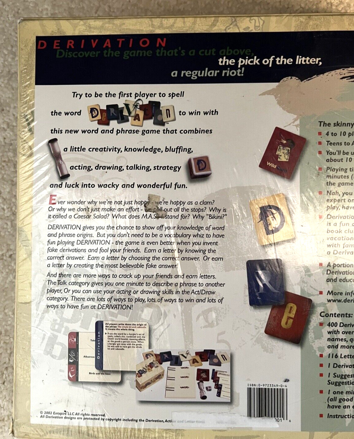 Derivation Board Game Word & Phrase 4 to 10 Players Teens to Adult NEW Entspire
