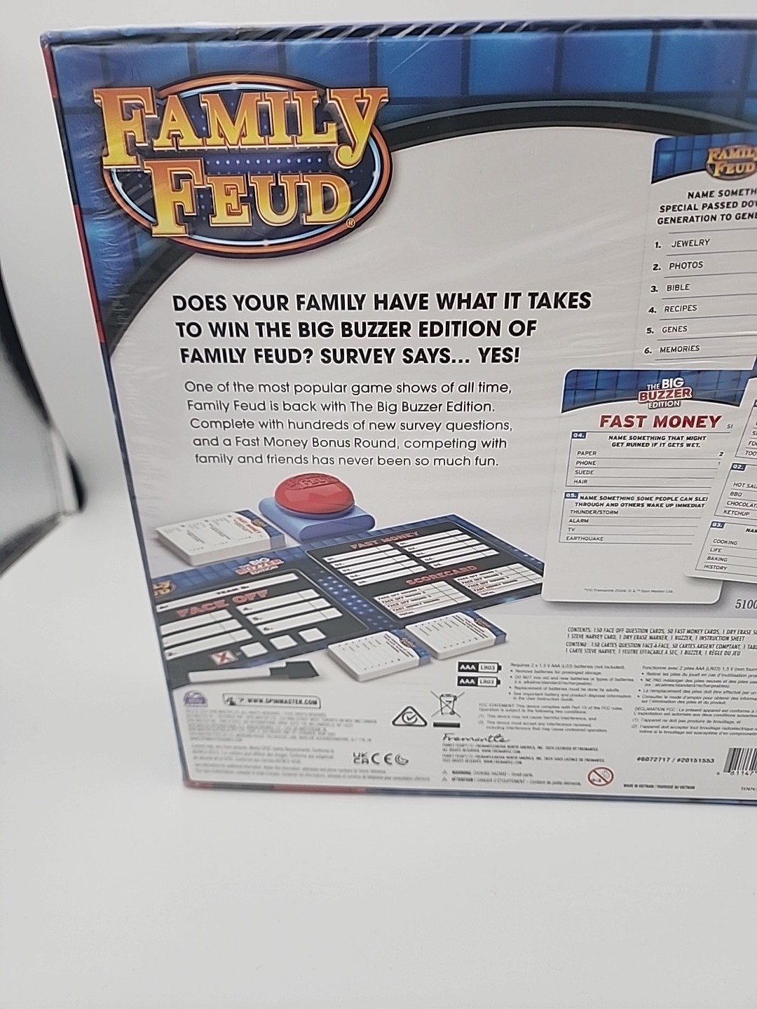 Family Feud The Big Buzzer Edition Board Game By Spin Master Games New Sealed!