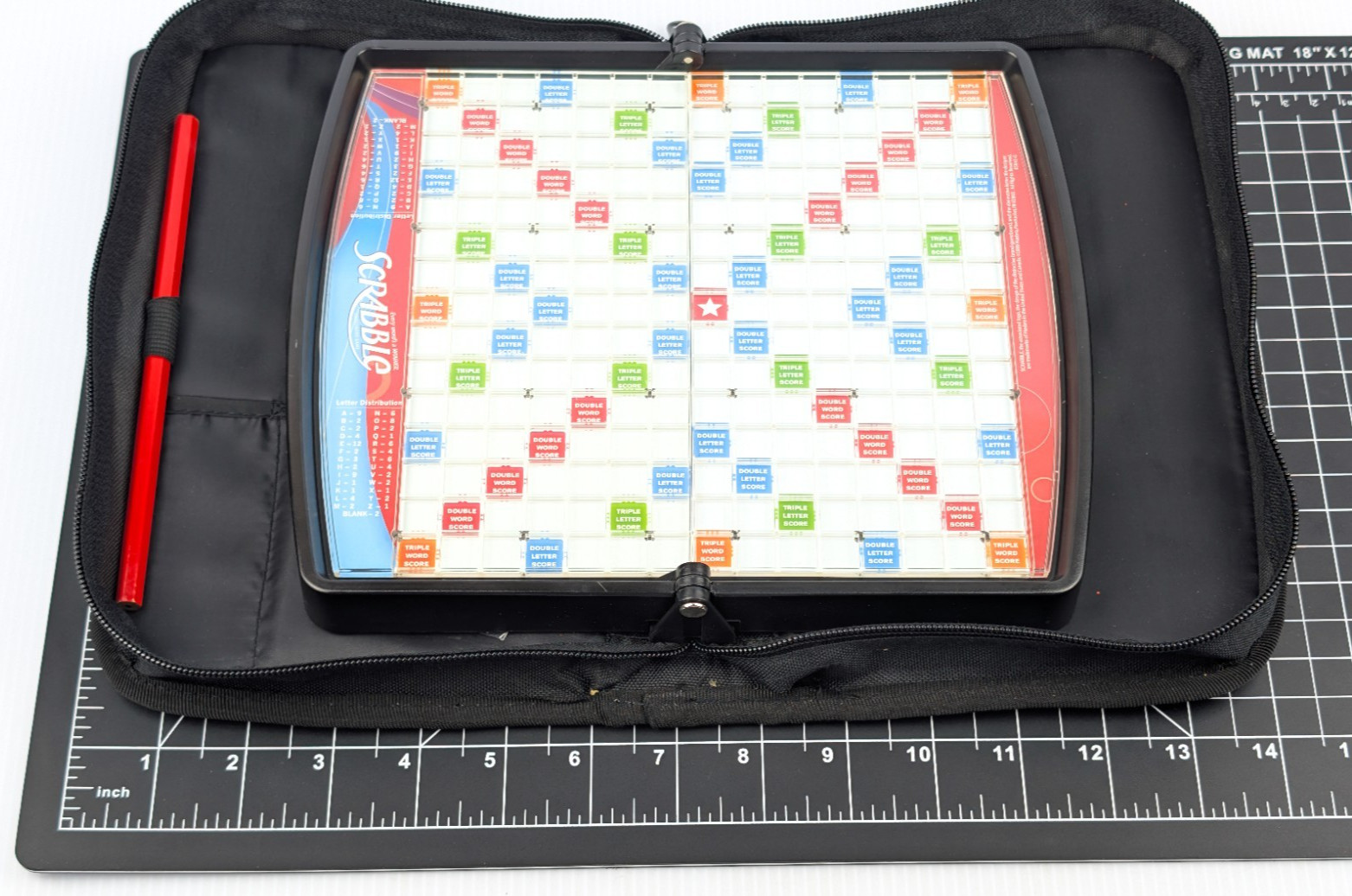 Scrabble Crossword Game Folio Edition Travel To Go Zipper Case COMPLETE Unused
