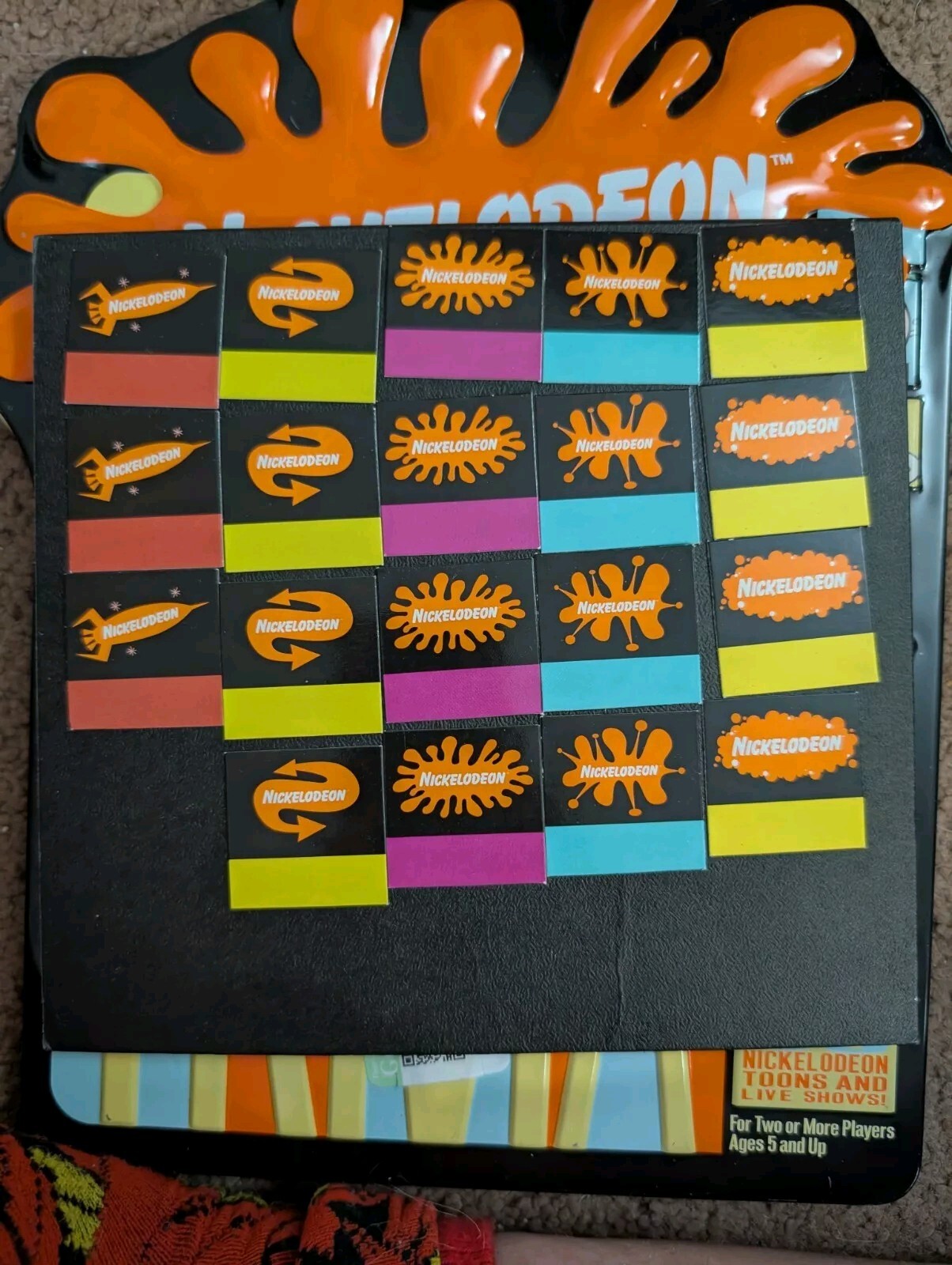 Nickelodeon Trivia Game 2002 Collectable Tin Box SpongeBob Rugrats. Incomplete
