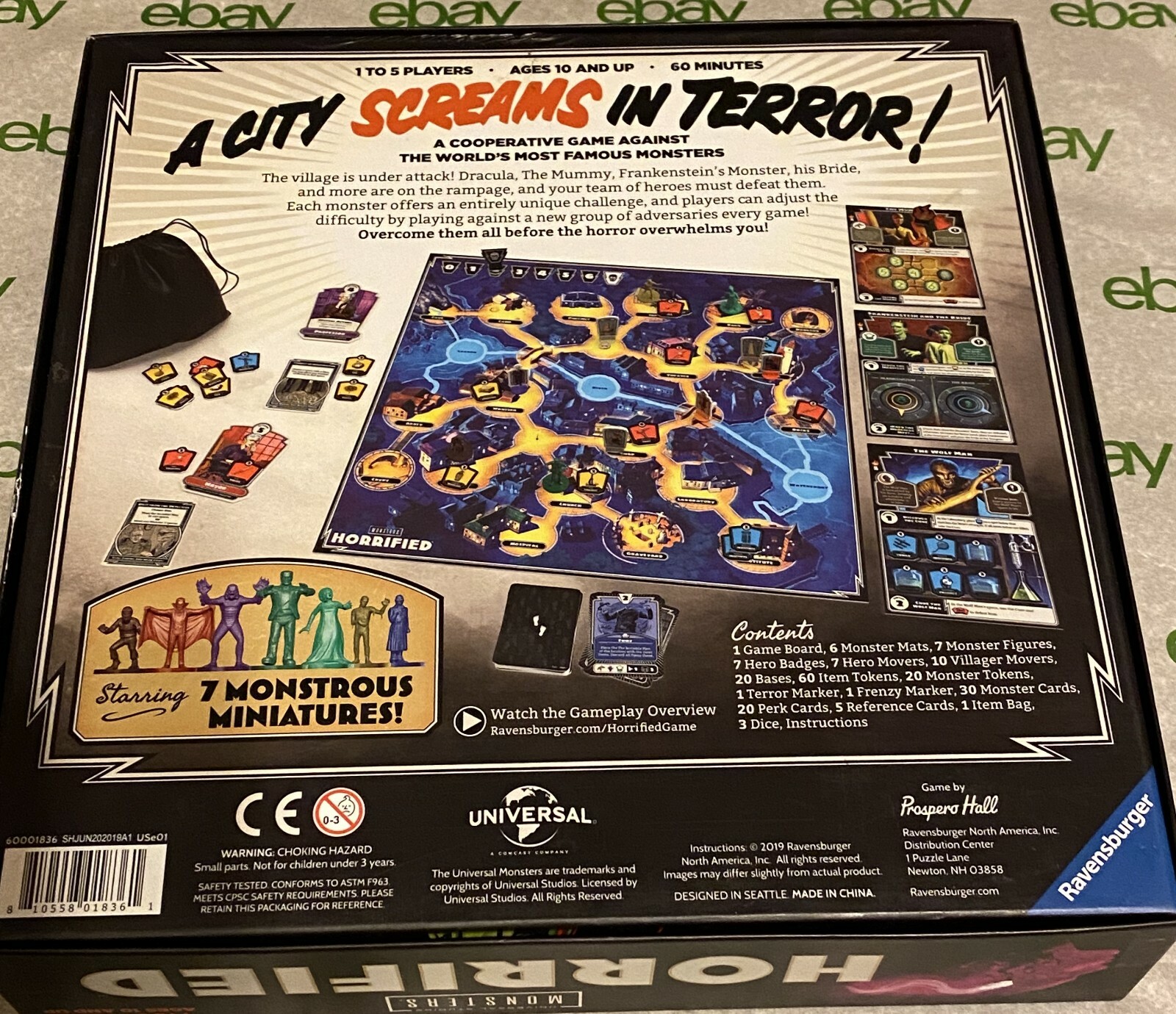 Universal Monsters Horrified Board Game Complete with Instructions