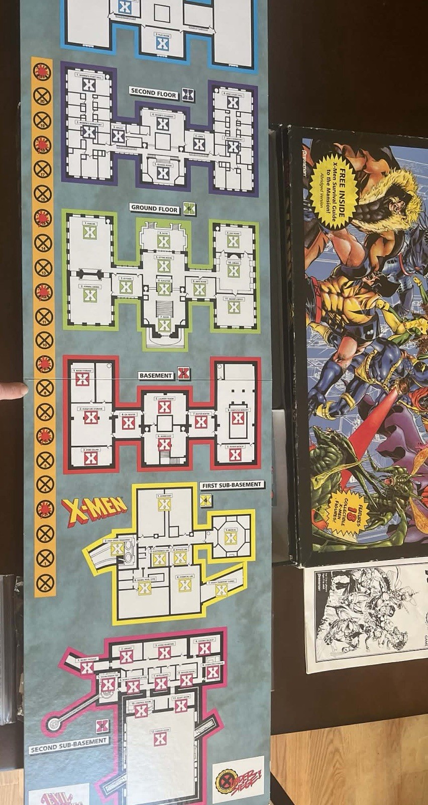 Vintage 1994 X-Men Under Siege Board Game Marvel Comics Pressman 18 Figures