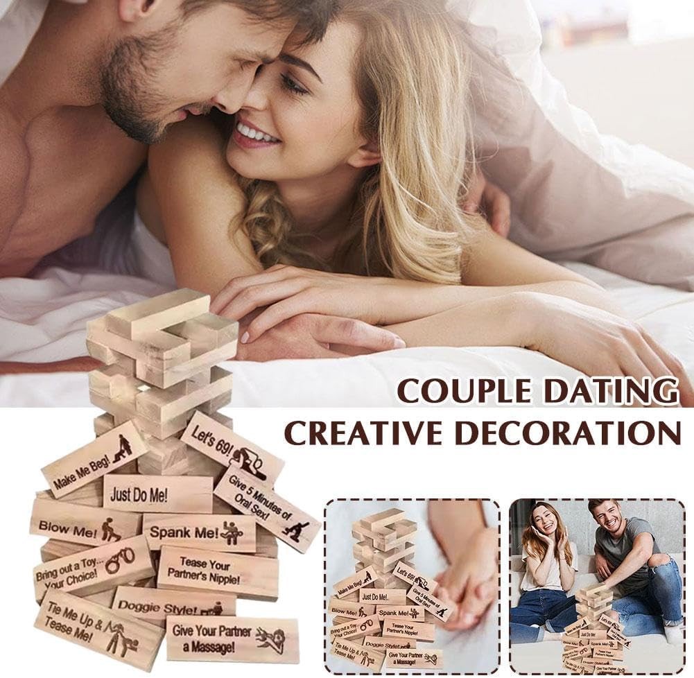 Lust Tower Naughty Block Game for Adults Couples Fun Stacking Party Date Gift