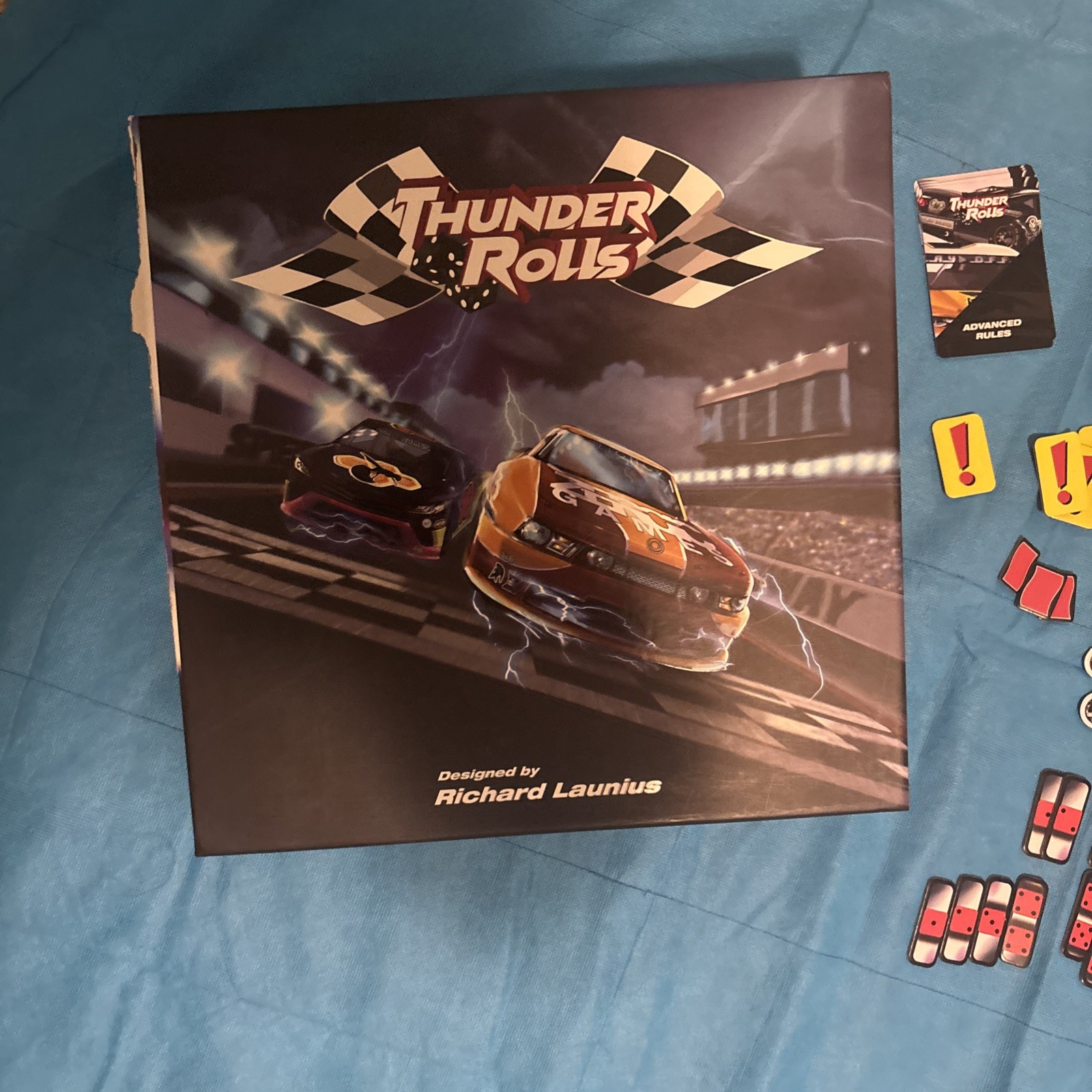 Thunder Rolls Board Game Mini Stock Car Racing Action 1-8 Players 100% Complete