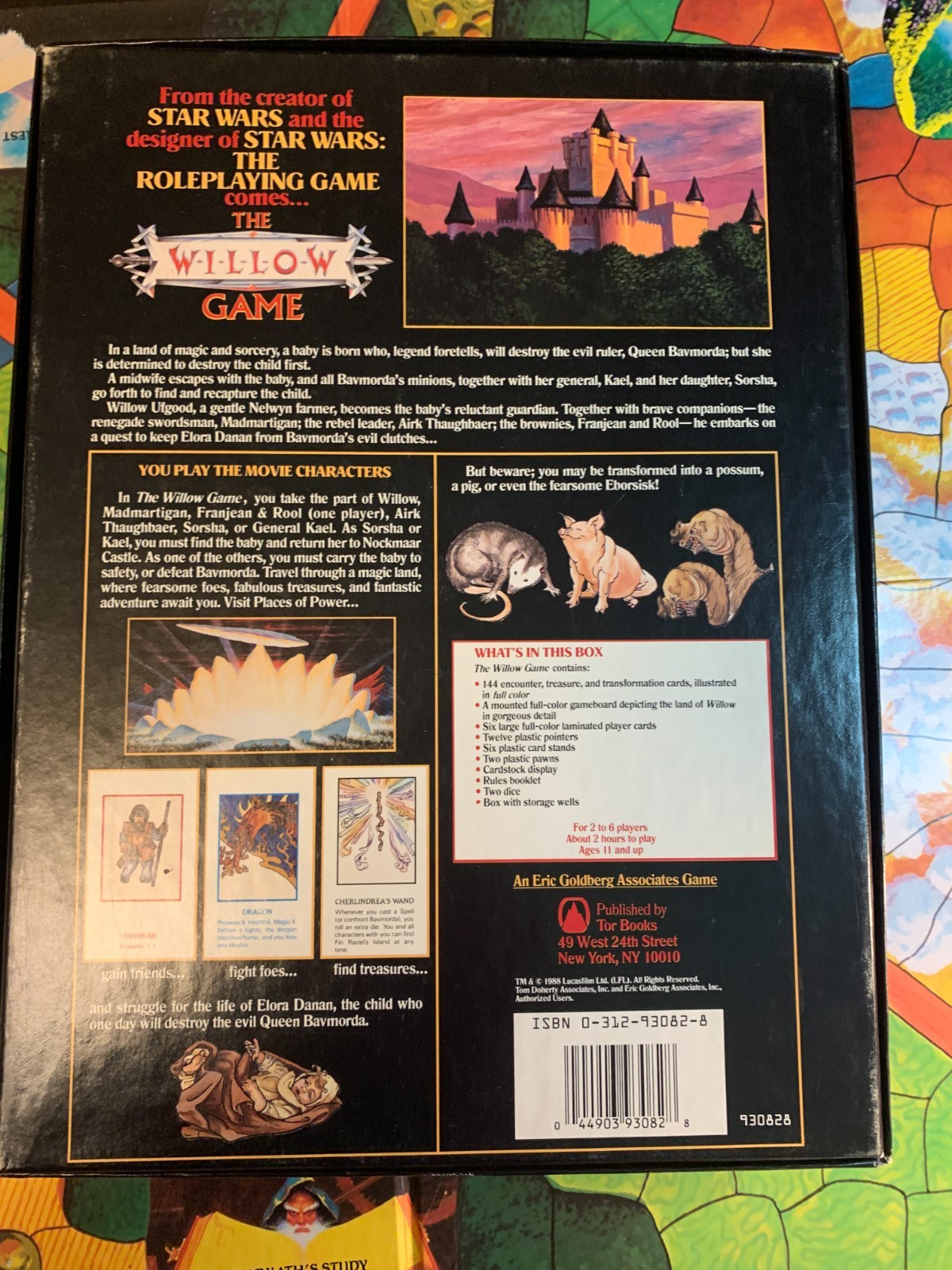 The WILLOW Board Game Lucas Films Greg Costikyan Tor Books 1988