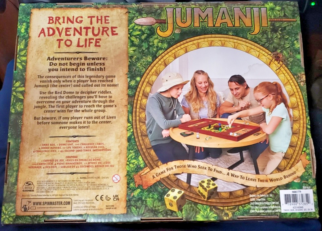 Jumanji the Game Real Wooden Box Edition of the Classic Adventure Board Game