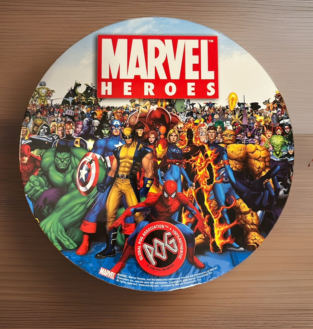 Marvel Heroes POG Game 2006 STACK’EM and SLAP’EM With Extra POGs COMPLETE