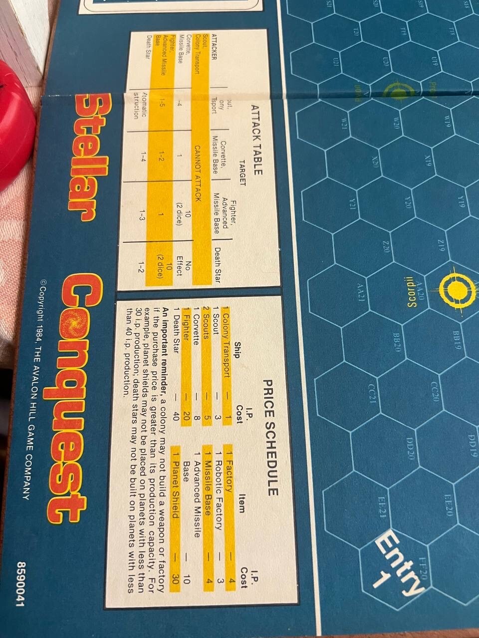 1984 STELLAR CONQUEST The Avalon Hill Game Board Game Company Rare Vintage LV1