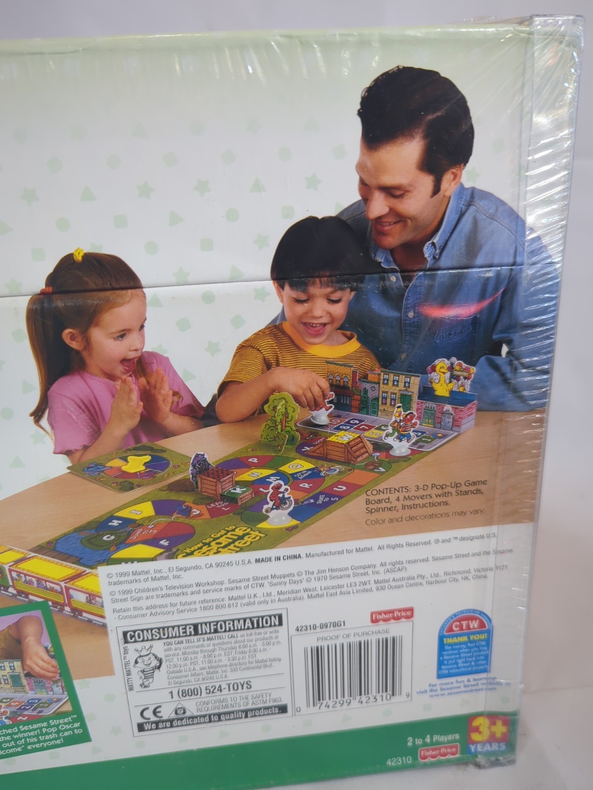 NOS VTG Fisher-Price How To Get To Sesame Street Pop Up Game Colors & Letters