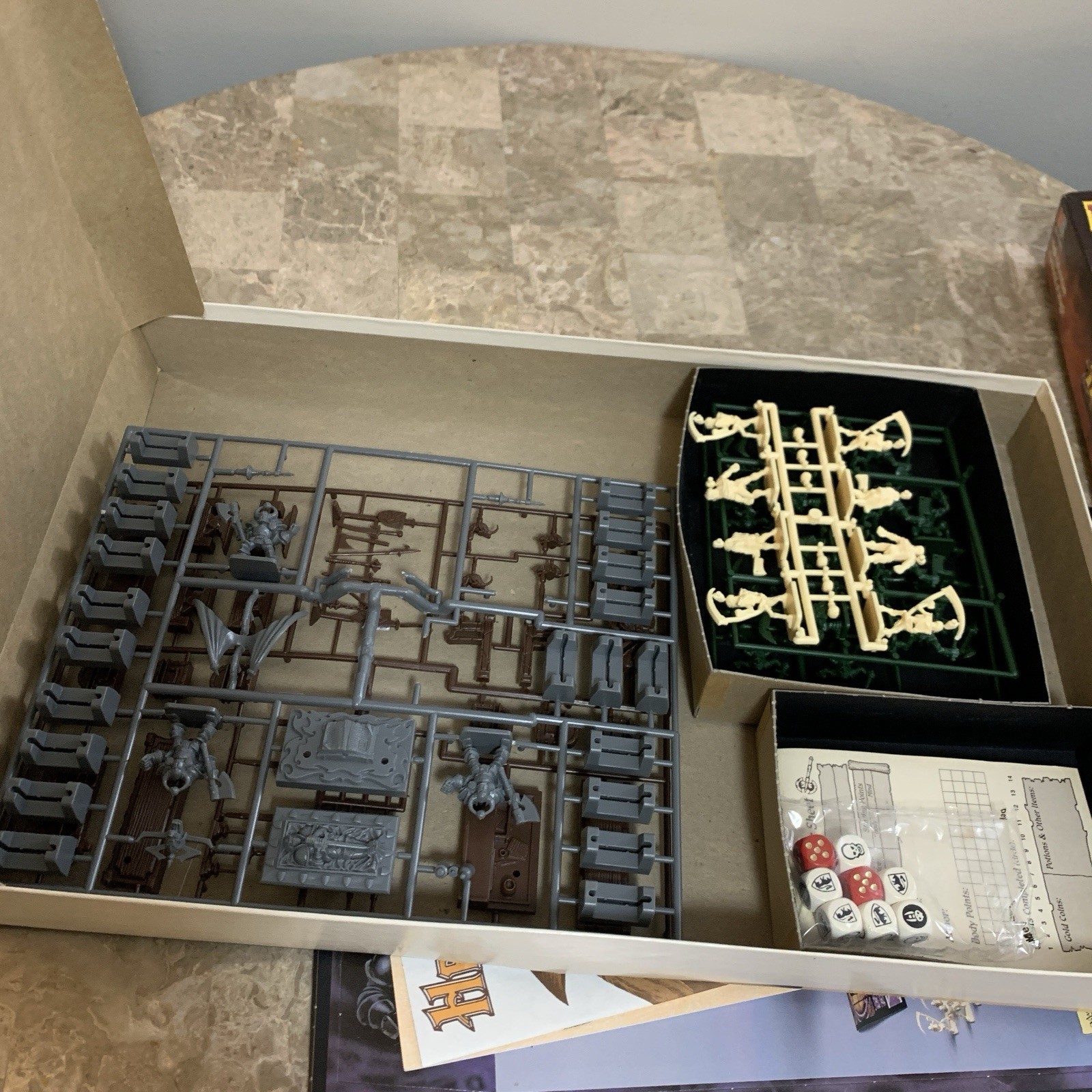 Unused Hero Quest Board Game 1990 Vintage Games Workshop HeroQuest Missing Items