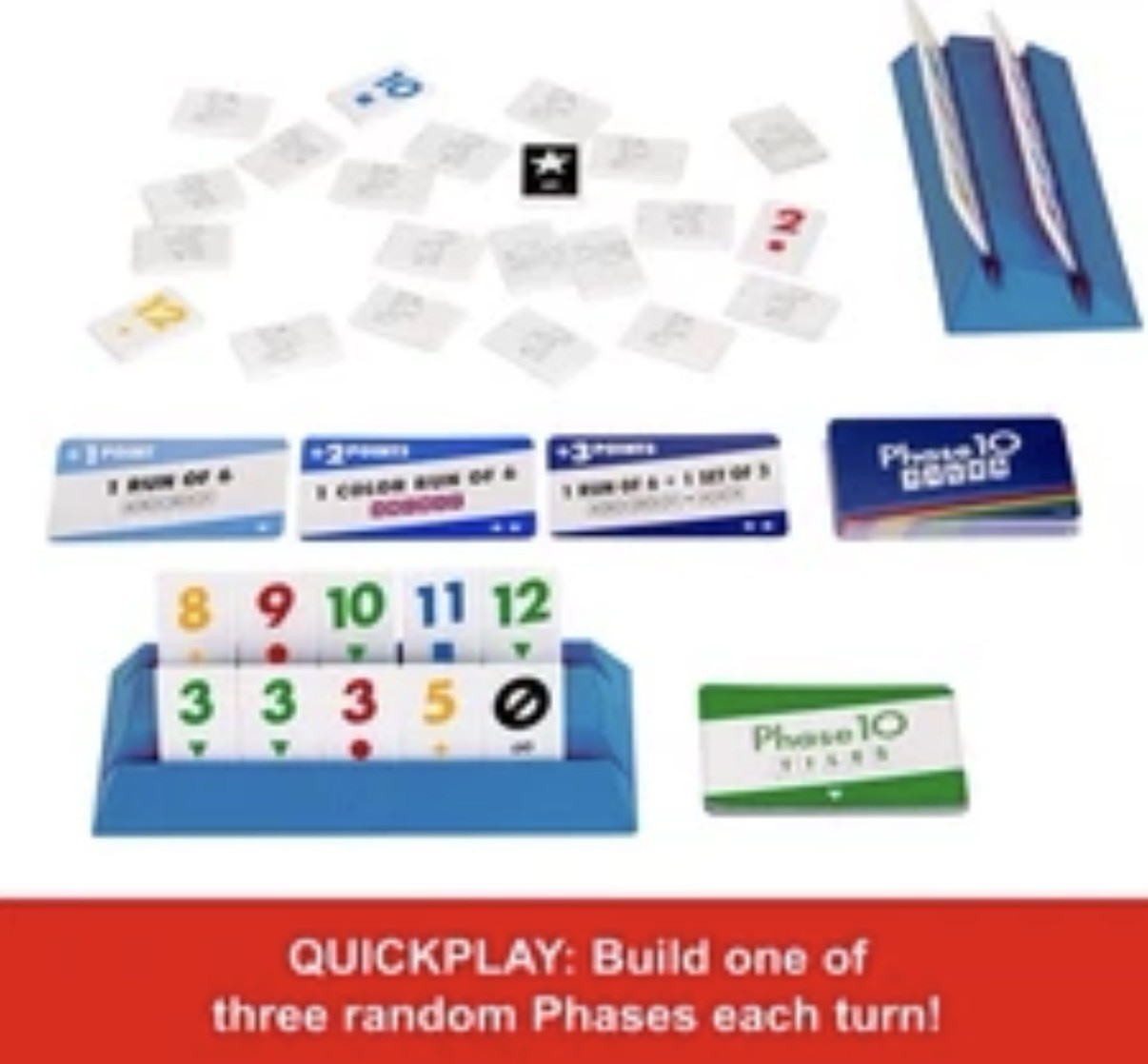 Phase 10 Tiles Game – Quick Rummy Play for 2-4 Players with Unique Phases NEW
