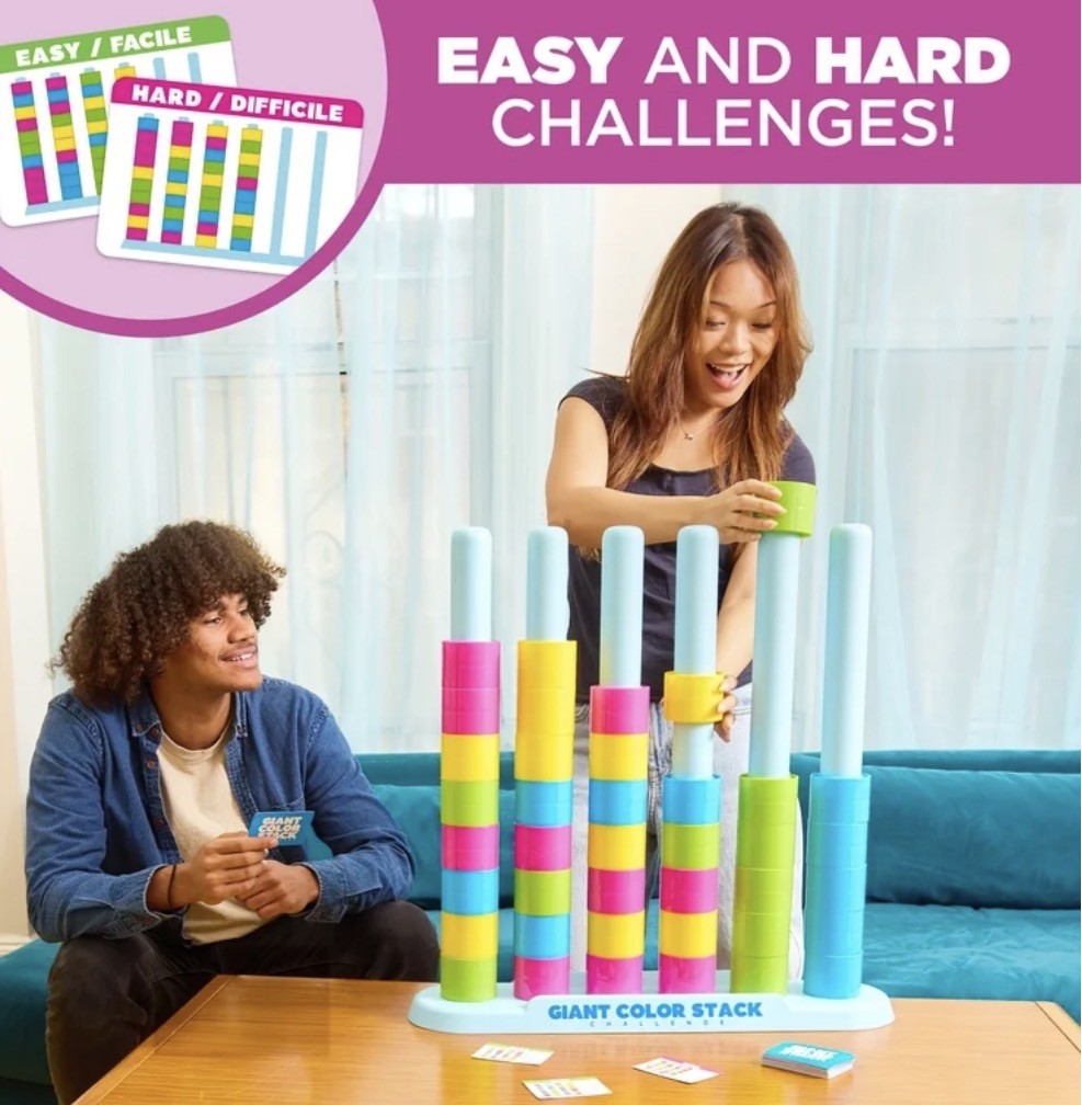 Giant Color Stack Challenge by Relatable – Strategy Stacking Game with 50 Puzzle