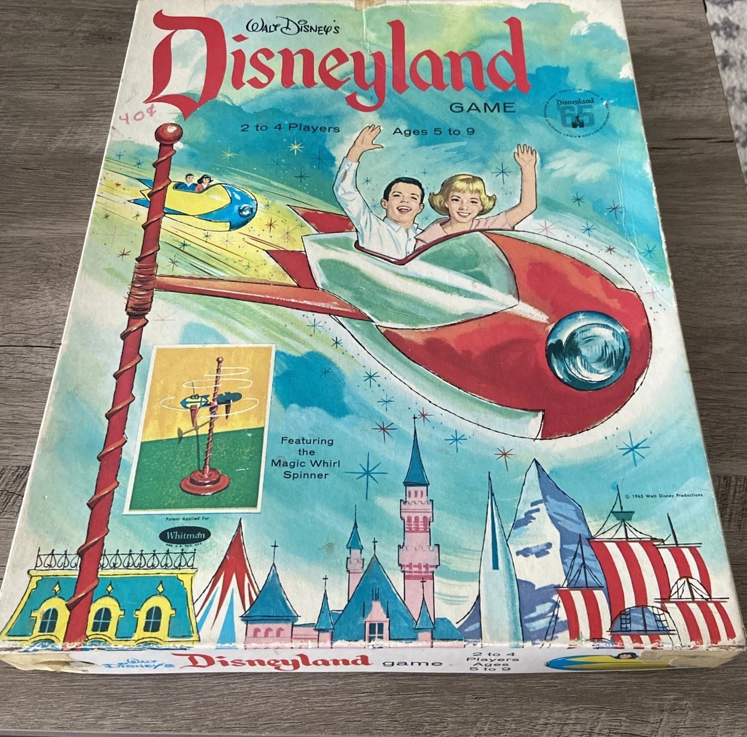Walt Disney’s Disneyland Board Game 1965 COMPLETE Vintage Wear