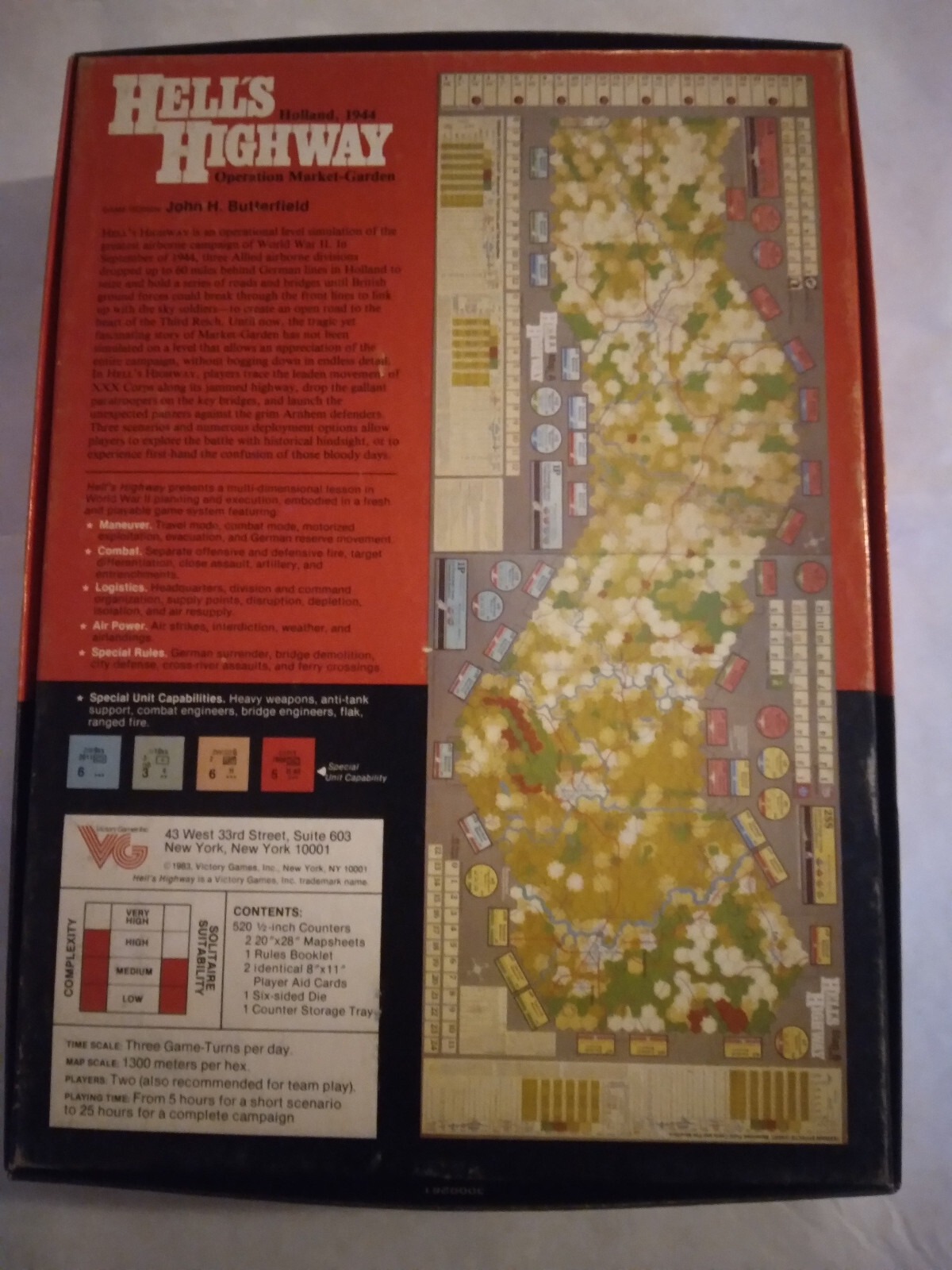 Hell’s Highway, Holland 1944 Victory Games, Inc 1983 Complete Partially Punched