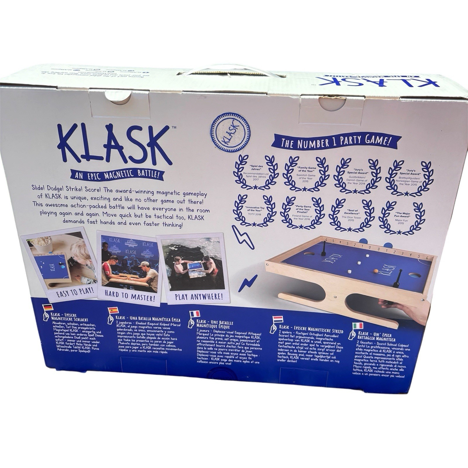 Klask Tabletop Board Game Complete Magnetic Foosball Hockey Battle Party Denmark