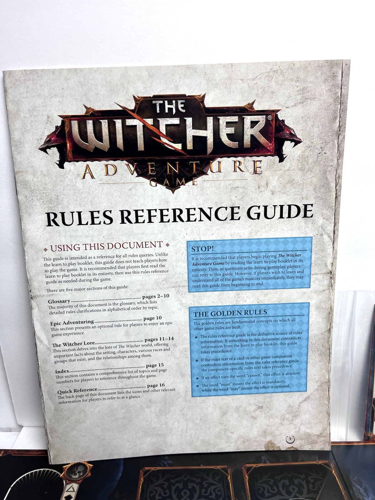 Witcher Adventure Board Game CD Projekt Red 2014 Fantasy Flight EUC Complete