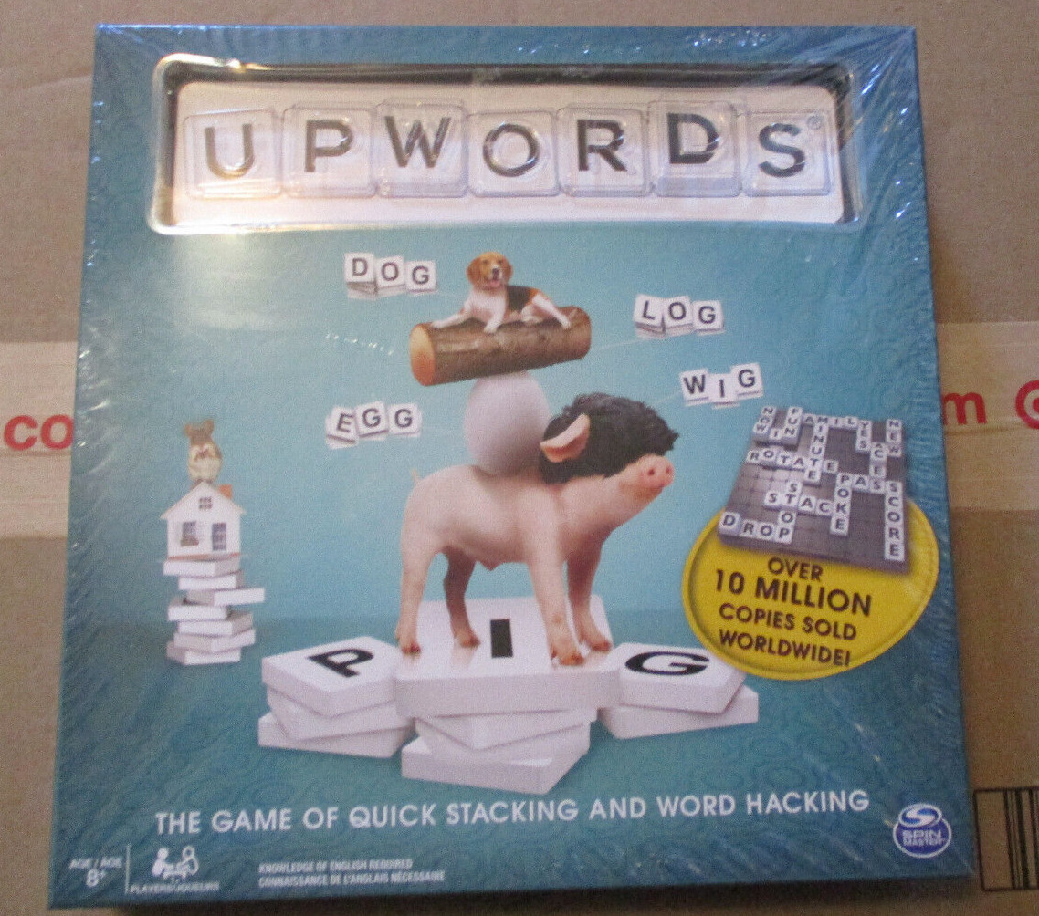 UpWords Board Game – Game of Quick Stacking & Word Hacking Spinmaster NEW SEALED